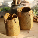 Foldable Natural Woven Seagrass Belly Storage Basket Flower Pot Folding Bas