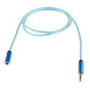 2x Orange+Blue 3.5mm Jack Audio AUX Extension Cable M/F Earphone Set Cable