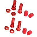 12 Sets Motorcycle Red Tyre Wheel Valve Stem Caps Cover Rim Lock Nuts CNC