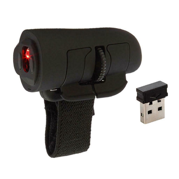 2.4G Wireless USB Finger Mouse Handheld Trackball Mice for Laptop PC - Black