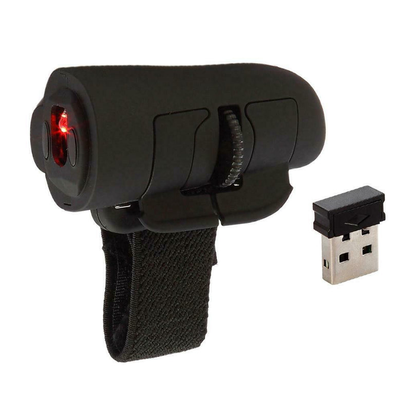 2.4G Wireless USB Finger Mouse Handheld Trackball Mice for Laptop PC - Black