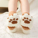 6 Pairs Winter Fleece Socks Women Plush Cute Cat Claw Sleeping Floor Socks
