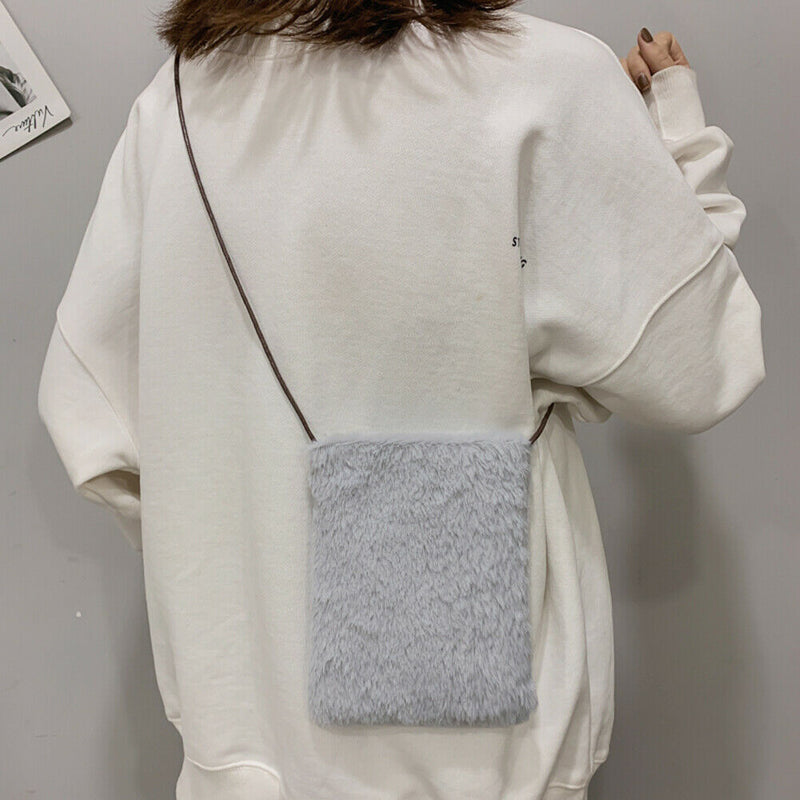 Retro Plush Shoulder Messenger Bag Women Money Purse Mini Clutch (Style 1)