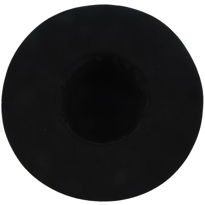 Black Soft Ladies Floppy Wide Brim Cloche Fedora Dress Hat Retro Wool Bowkn S9E8