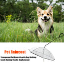 Transparent Pet Umbrella with Dog Walking Leash Raining Handle Dog Raincoat A