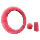 Steering-Wheel Plush Car Steering Wheel Covers Winter Faux Fur Hand Brake a H8W1