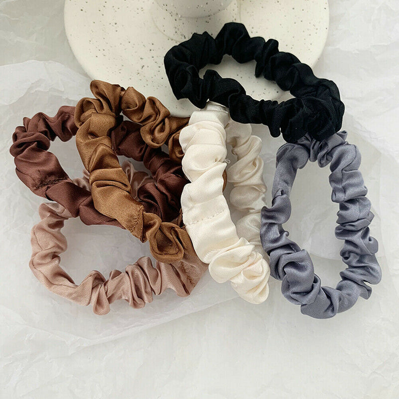 6* Hair Band Scarf Bow Ties Rope Elastic Scrunchies Women Girls Accessories Set