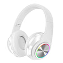 Deep Bass Over Ears Foldable Adjustable Bluetooth Headset  Red White