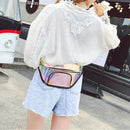 New Punk Lady Girl Rainbow Pvc Transparent Fanny Pack Women Bum Bag Belt Ba