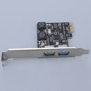 USB 3.0 to PCI-E X1 Expansion Card Dual Ports External Adapter for Windows