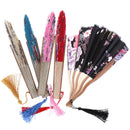 Pattern Chinese Style Hand Held Silk Bamboo Folding Fans Wedding Hand Fan JC,a