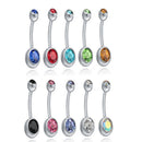 10Pcs Jewelry Crystal Navel Balls Belly Bars Button Rings Plugs Body Piercings