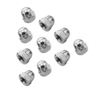 10Pieces Stainless Steel Dome Nuts Hex Cap Nuts for Threads Bolt Screws  M4
