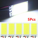 5 Packs White COB Led Panel Dome Light Interior Lamp 12V + T10 Festoon Adapters