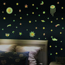 3pcs/set Luminous Star Sky Wall Art Stickers Waterproof Room Decor Decals A