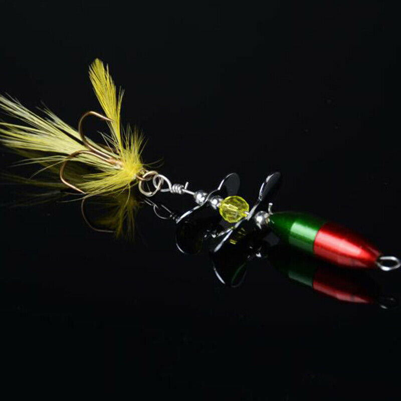 Long Casting Spinner Bait Fishing Lure Double Tail Propeller Trout Carp Cat