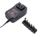 3-12V Adjustable Power Adapter 30W DC Plug-in Charger w/ USB Port (US Plug)