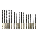 15pcs HSS Hex Shank Drill Bits Set Hexagonal Screw Twist Electric Drills
