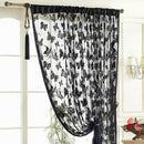 2x1M Butterfly Print Window Curtain Room Door Fringe String Tassel Divider Black