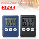 2 Pack Large LCD Digital Timer Kitchen Cooking Count Down/Up Clock Loud Alarm #