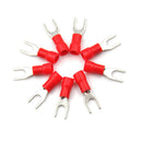 20PCS Red Insulated Fork Spade Wire Connector Electrical Crimp Terminal M4 LJ