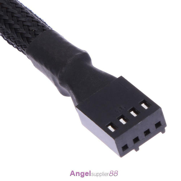 4 pin PWM Fan Cable 1 to 3 ways  Splitter Black Sleeved Extension Cable