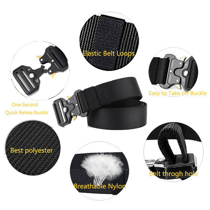 Men's Belt Heavy Belt, Cobra Buckle Belt Nylon Style With Quick Release Met B6M5