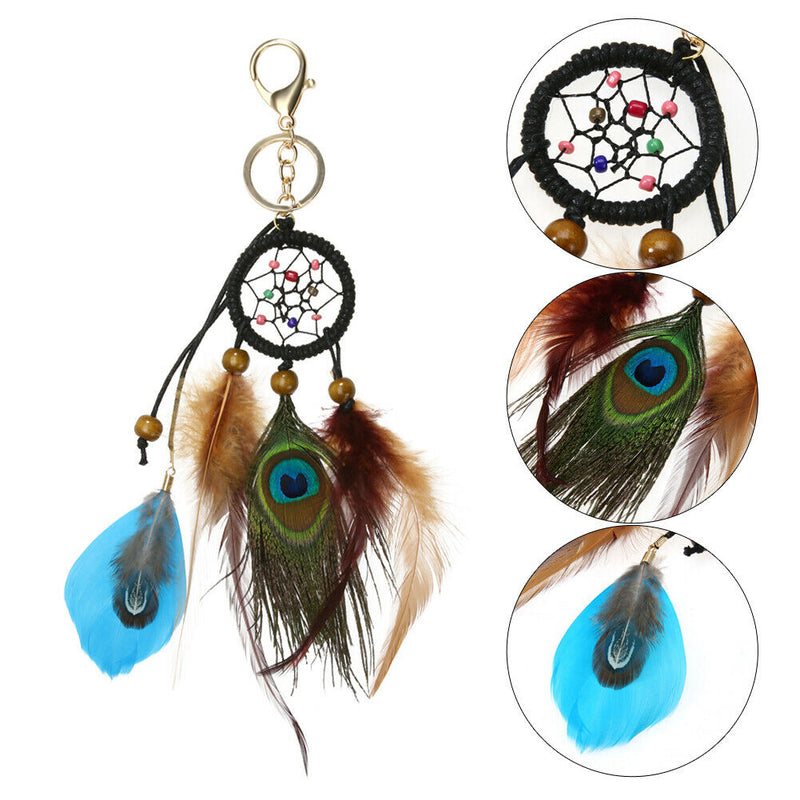 Vehicle-mounted Bag Decoration Keychain Pendant Peacock Feathers