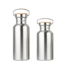 Portable Stainless Steel Water Bottle Bamboo Lid Sports Flasks Leak-Proof T