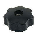 5X( M10 10mm Dia Thread Black Plastic Star Head Clamping Knob Grip A5R8)