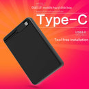 1X(BLUEENDLESS 2.5 Inch Hard Drive Case USB3.0 To Sata Type-C Tool Free 2.5