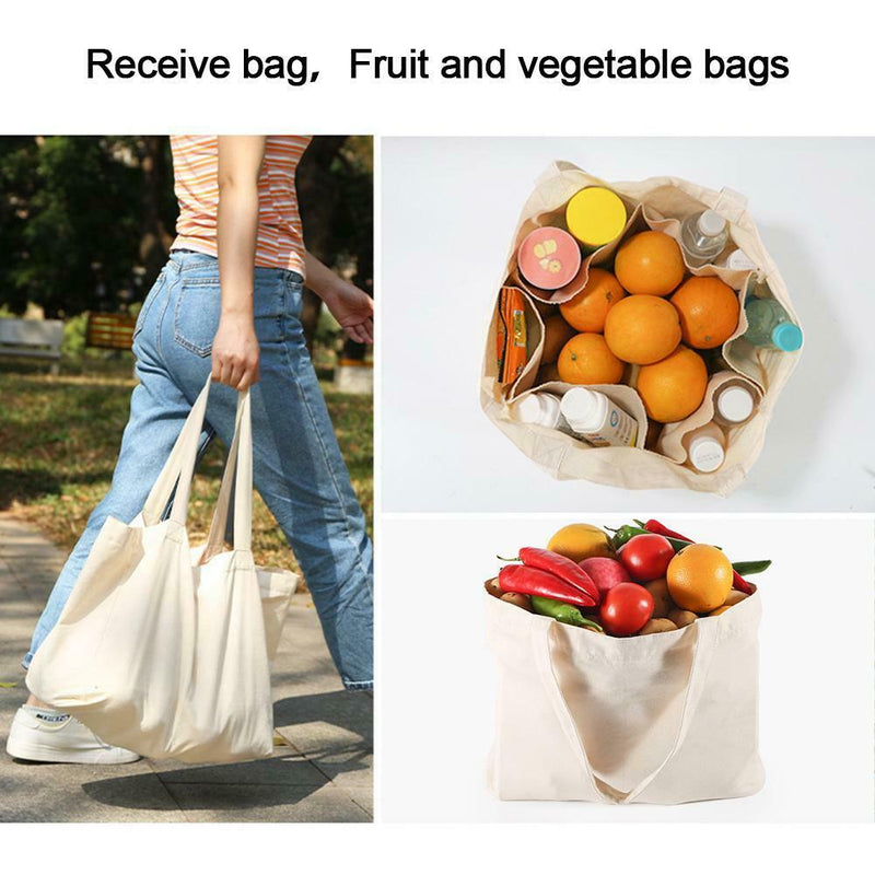 Reusable Foldable Recycle Grocery Shopping Canvas Carry Bags Tote Handbags Eco