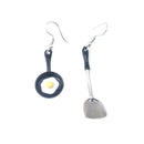 Fashion Women Asymmetric Fried Egg Pan Shovel Drop Dangle Earrings Jewelry G JR