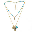 Chic Lucky Protection Hamsa Fatima Hand Evil Eye Pendant Beads Chain Necklace AU
