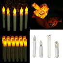 6pc 165mm Battery Powered LED Long Taper Candle for Church Home Party Decor