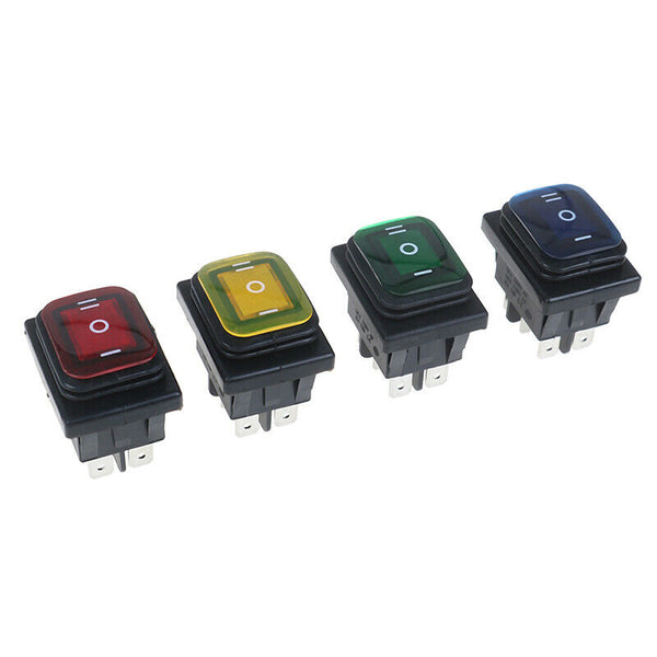 1PC 30A/250V 6Pin Waterproof  Auto Boat Toggle Rocker Switch with LED 12V220V JR
