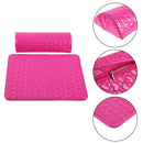 2pcs/set Leather Nail Art Pillow+Arm Rest Pad Cushion for Manicure(Rose Red