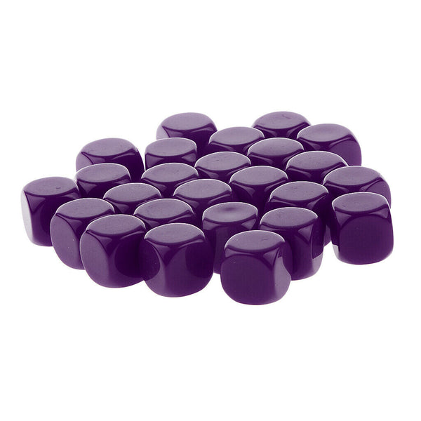 50 Pieces Opaque Blank Dice D6 for D&D RPG MTG Party Games Purple + Rose Red