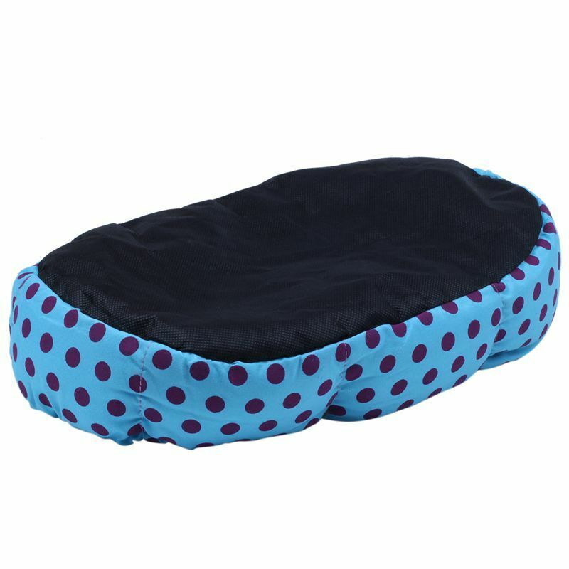 Removable cushion House Bed for Pets Dog Cat S Blue, Black dots R2Q3