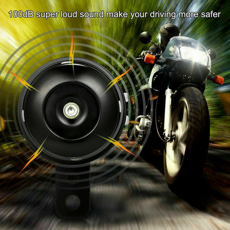 Motorcycle Scooter Bike Bicycle DC12V/1.5A 110dB Trumpet Electric Horn Black