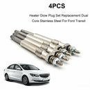 4pcs Heater Glow Plug Set Replacement Dual Core Stainless Steel for Ford Transit