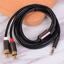 1m 3.5mm Male jack to 2 rca male aux stereo analog audio Y adapter cable cord 3C