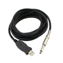 Guitar Bass 6.5mm Jack To USB Link Connection Instrument Cable Adapter Line