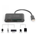 3 in 1 Type C to USB 2.0 TF Memory Card Reader OTG Hub Adapter for Macbook