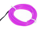Purple Flexible EL Wire Neon Light 2M Dance Party Decor+Controller