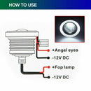 2.5 Inch 64mm Car SUV White LED COB Halo Angel Eye Rings Fog Light Projecto F9I7