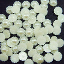 100Pc Ivory Flat Back Flower Beads Wedding Cards Embellishments Craft w/ D8 A4L2