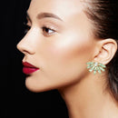 6pairs/set Elegant Rhinestone Beads Earrings Women Flower Leaf Ear Stud Jewelry
