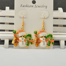 2 Pairs Novelty Christmas Gift Party Dangle Xmas Santa Bell Snowman Earrings