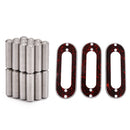 24pcs Alnico 5 Guitar Pickup Magnet Rod Pole Slug + 3pcs Red Pickup Rings
